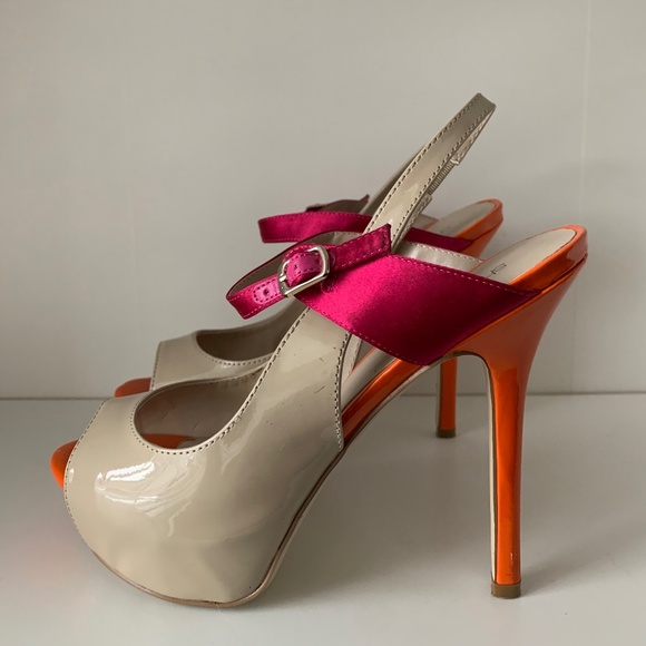 Colour block open toe heels - Picture 1 of 4